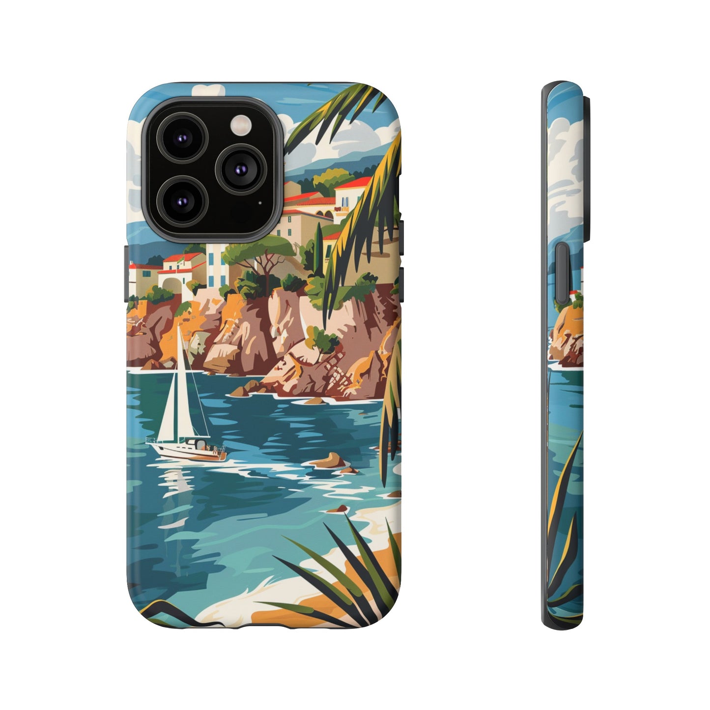 Midcentury French Riviera Sailboat Painting Phone Case