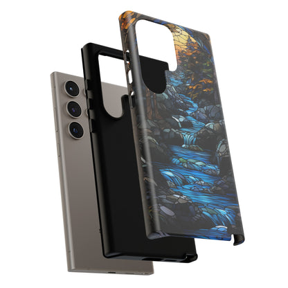 Stained Glass Stone Bridge and River Art Phone Case