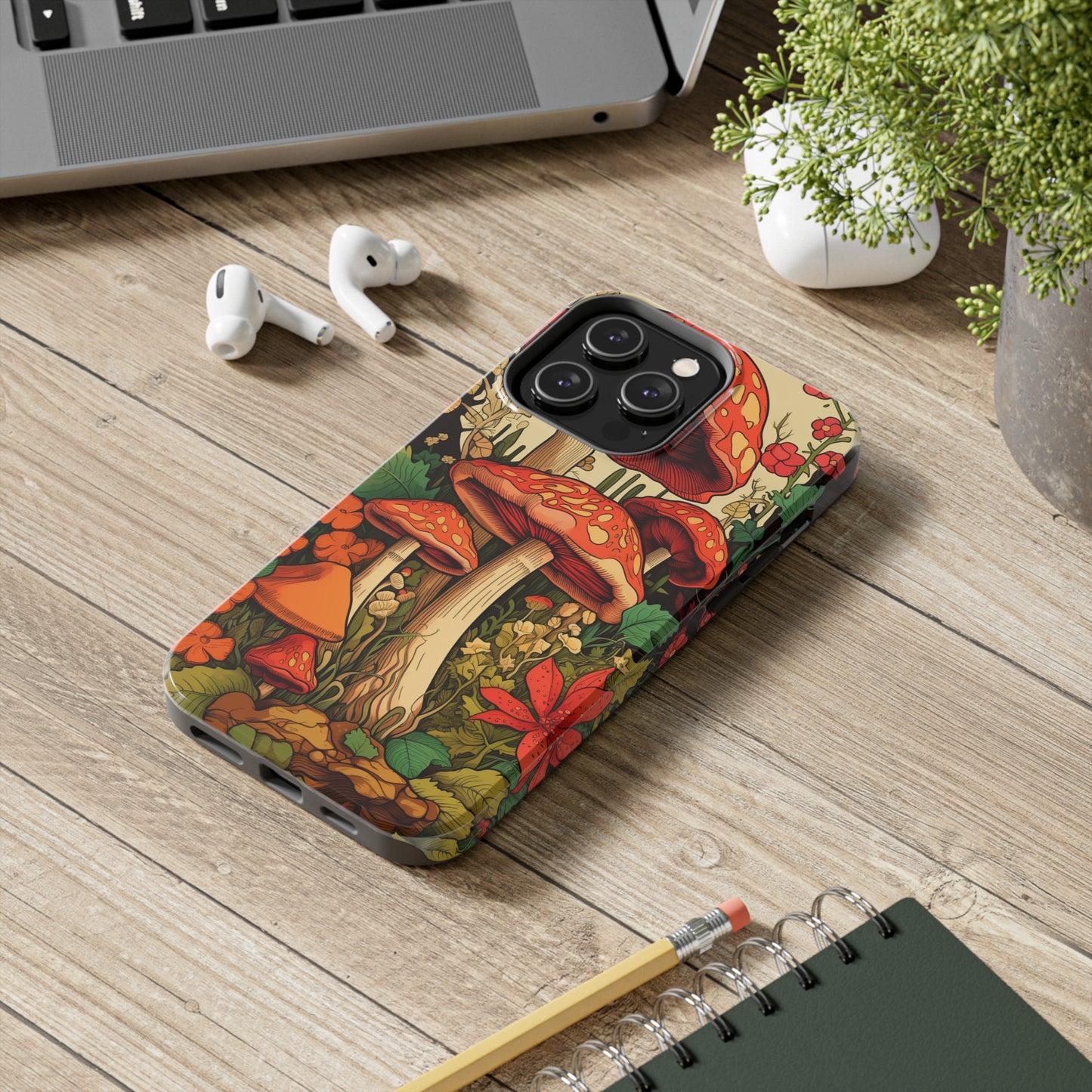 Psychedelic Retro Mushrooms: Dive Deep into Nostalgic Vibes | iPhone Case