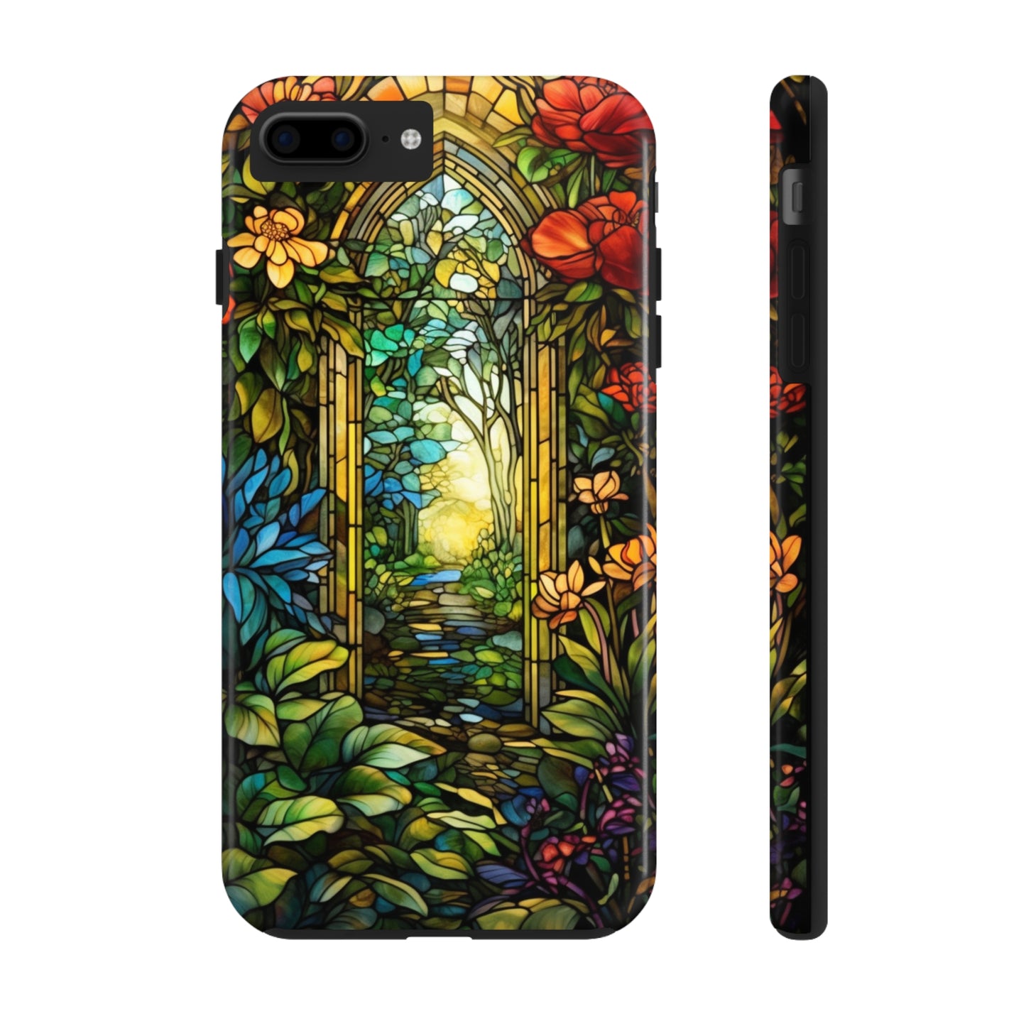 Secret Garden Stained Glass iPhone Tough Case | Unveil the Beauty of Nature with Reliable Protection