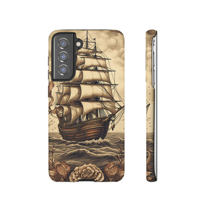 Vintage Tattoo Style Pirate Ship Phone Case