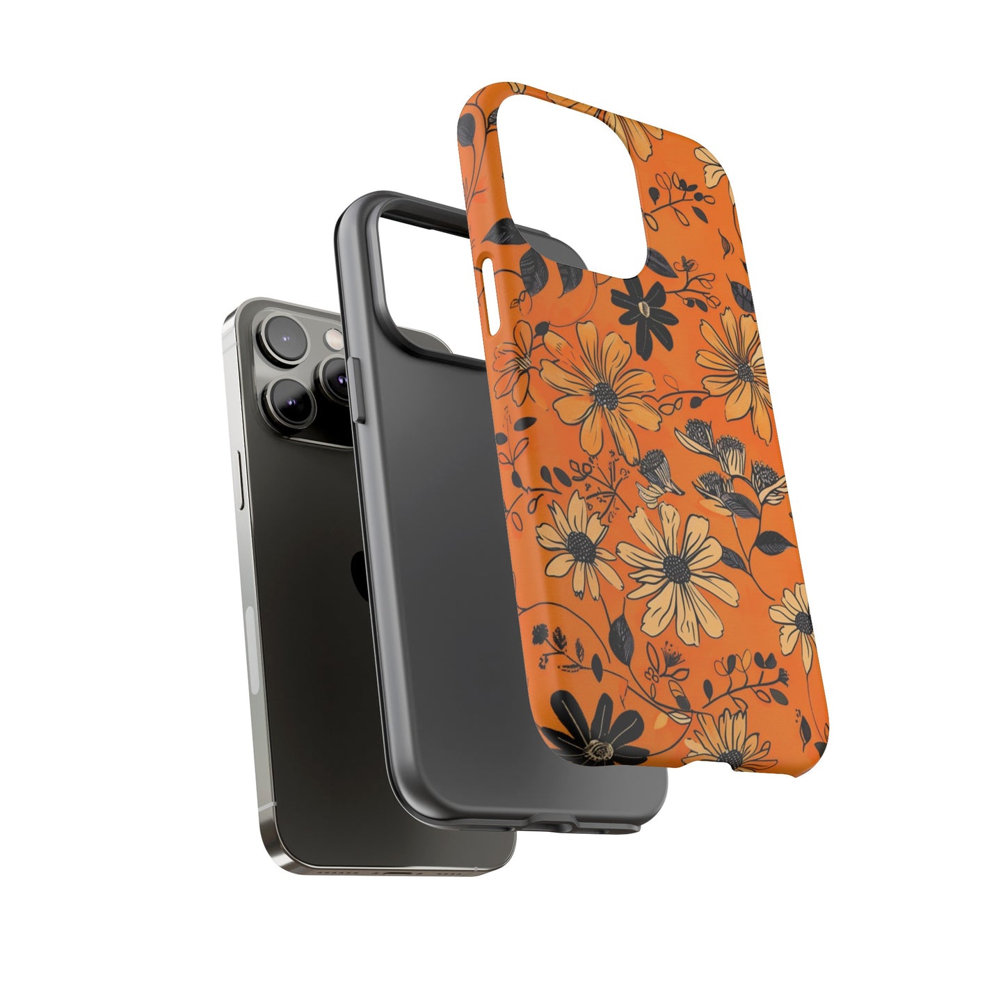 Orange Floral Phone Case Cute Summer Flower Aesthetic