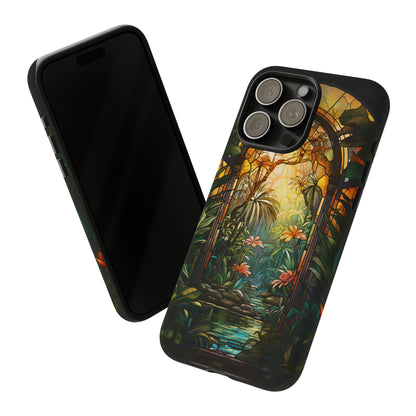 Stained Glass Phone Case Floral Aesthetic Art Nouveau Style