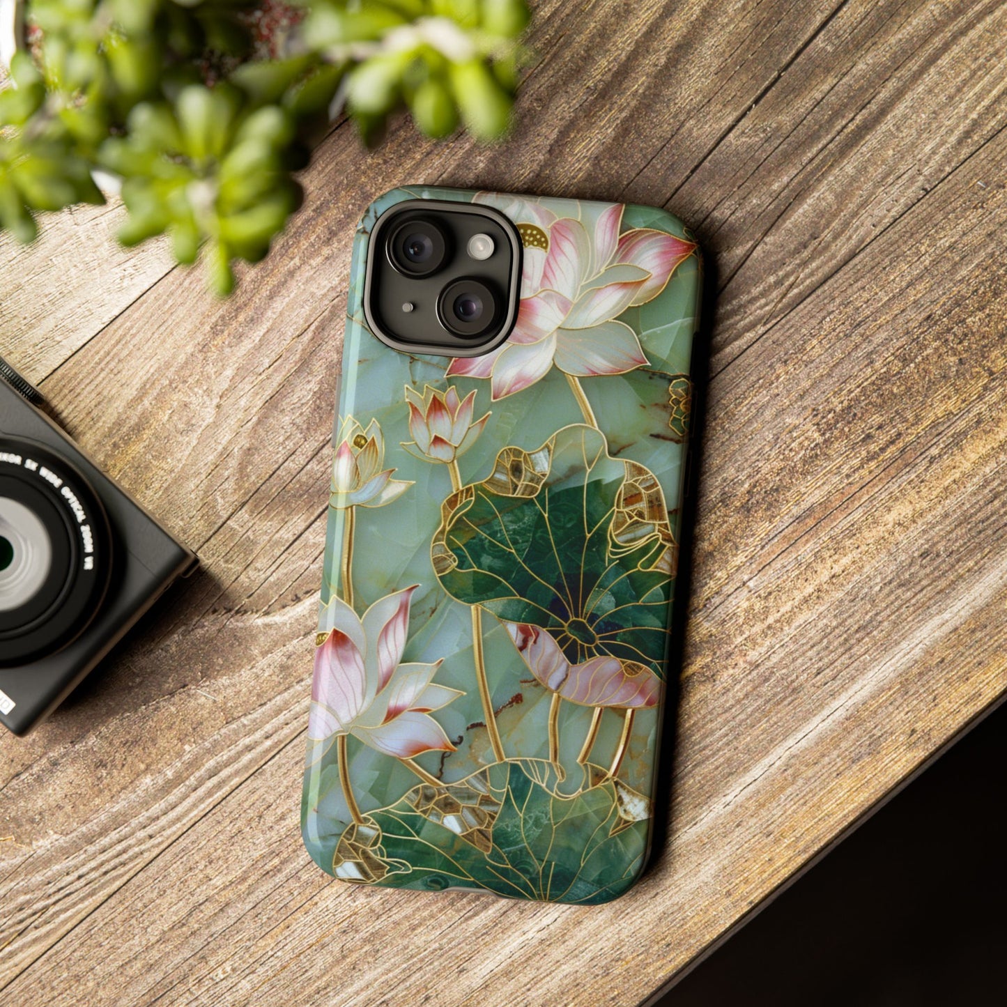 Elegant Floral Phone Case - Tough Cases with Lotus Design