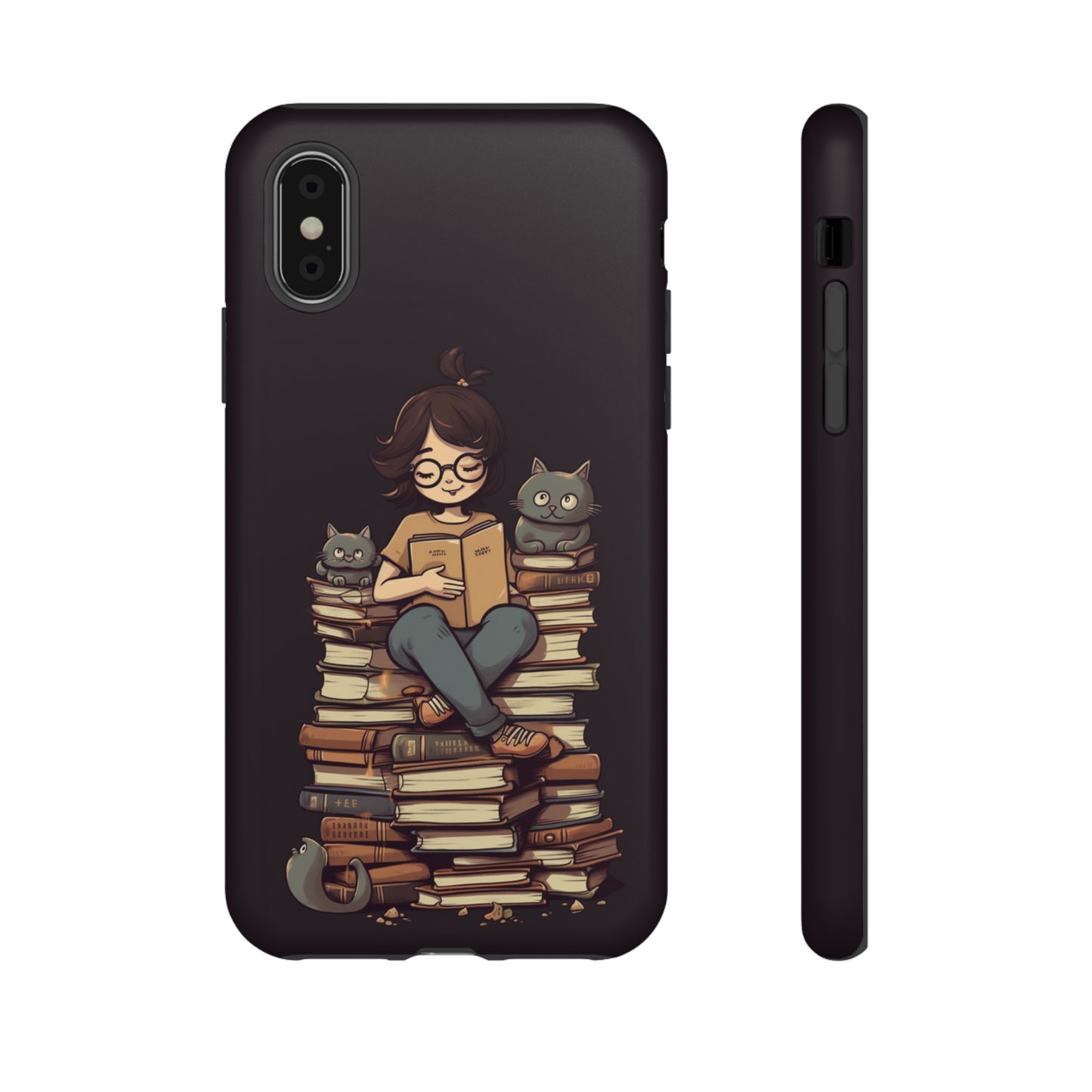 Cats and Books Phone Case