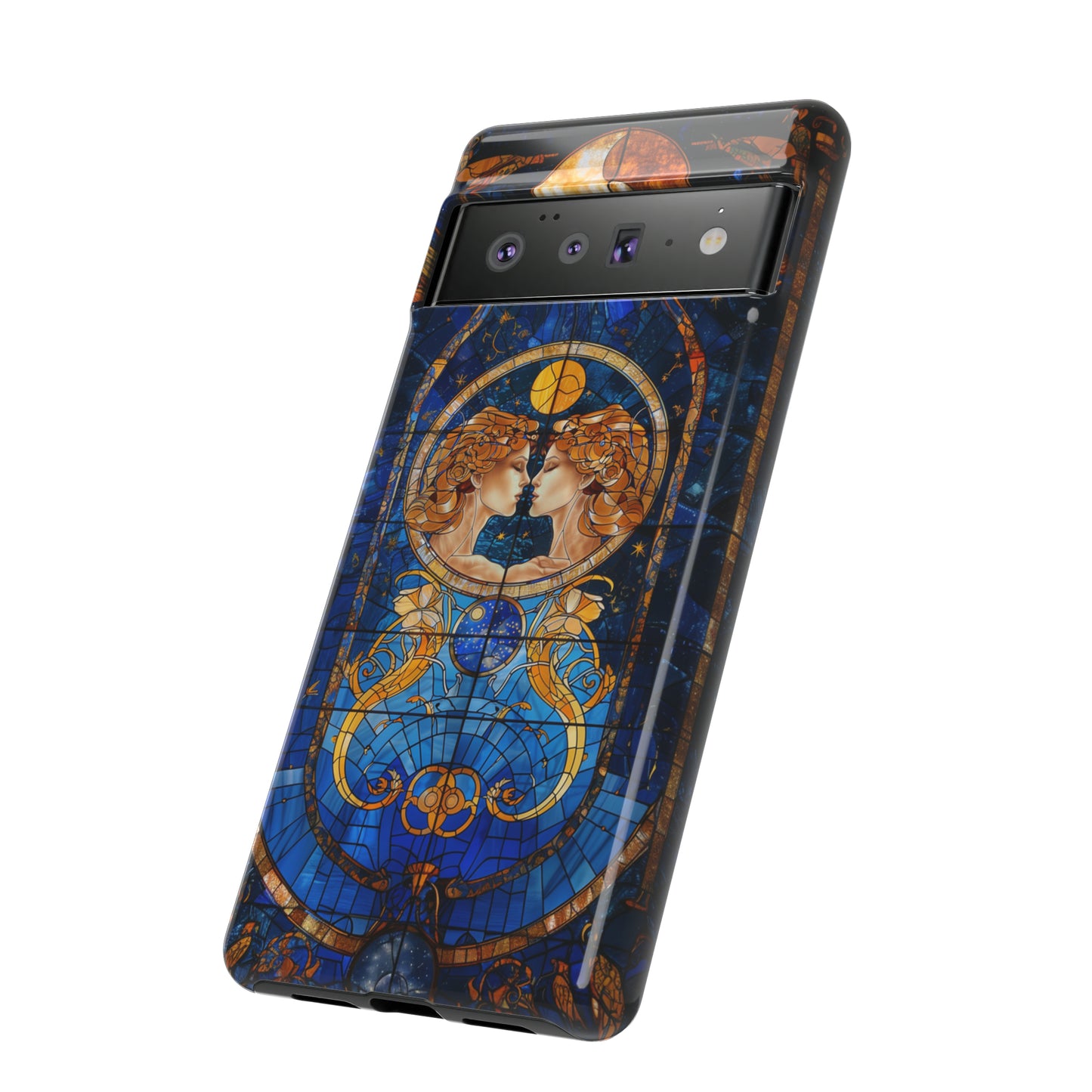 Gemini Astrology Stained Glass Phone Case