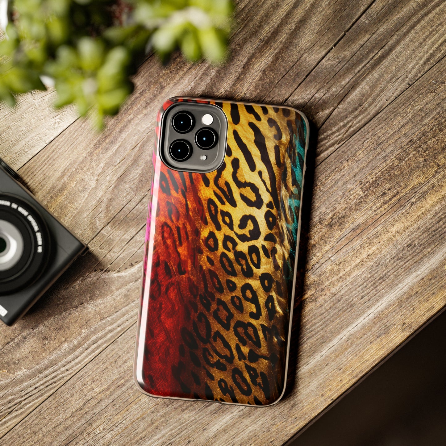 Kaleidoscopic Wild: Psychedelic Rainbow Leopard Print | Dazzling iPhone Case