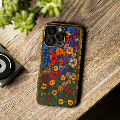 Gustav Klimt Style Flower Garden Painting Phone Case for iPhone 15, 14, Pro Max, 13, 12 & Samsung Galaxy S23, S22, S21, Google Pixel