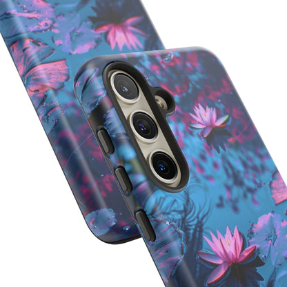 Magenta and Blue Color Zen Lily Pad Phone Case