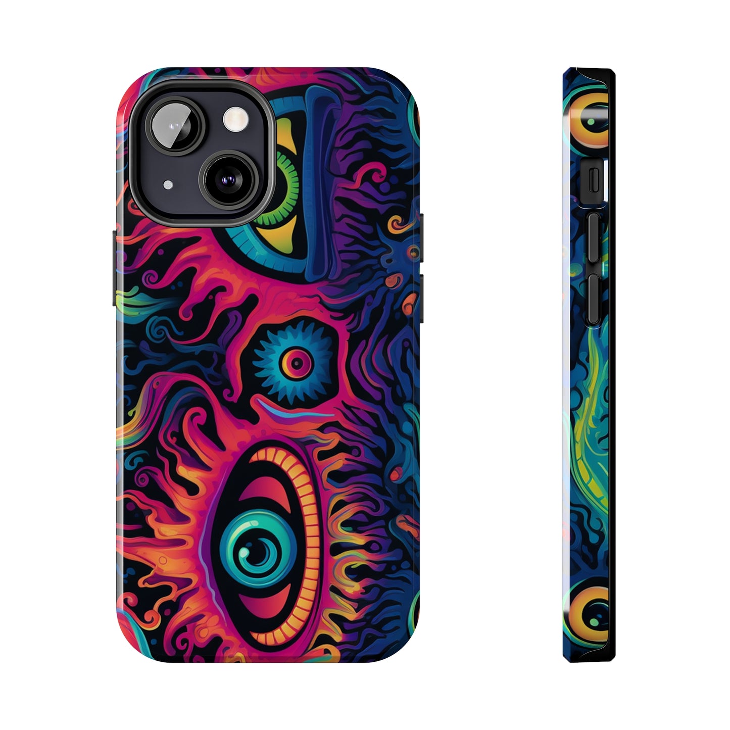 Psychedelic Art: The Eyes Upon Us iPhone Case | Embrace the Mystique of Trippy Visuals