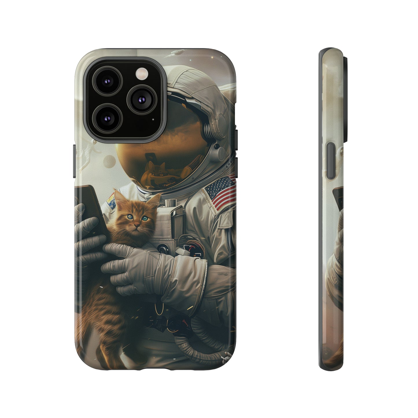 The Astronaut and the Cat Phone Case