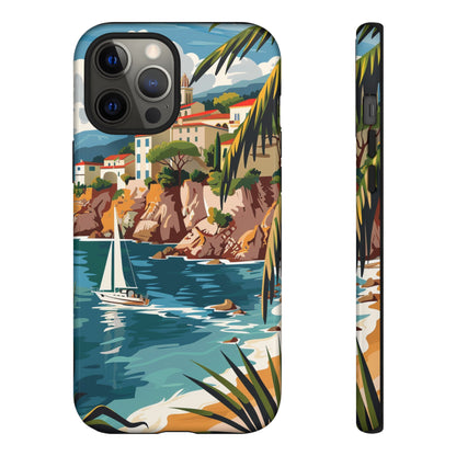 Midcentury French Riviera Sailboat Painting Phone Case