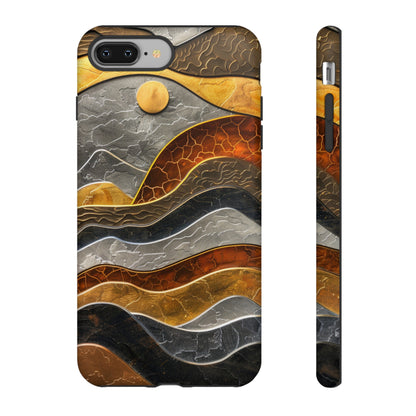 Abstract Gold and Silver Mountain Design Phone Case