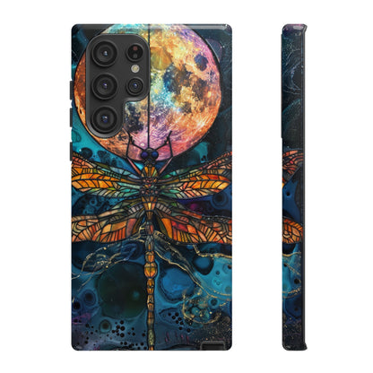 Full Moon Stained Glass Dragonfly Phone Cover