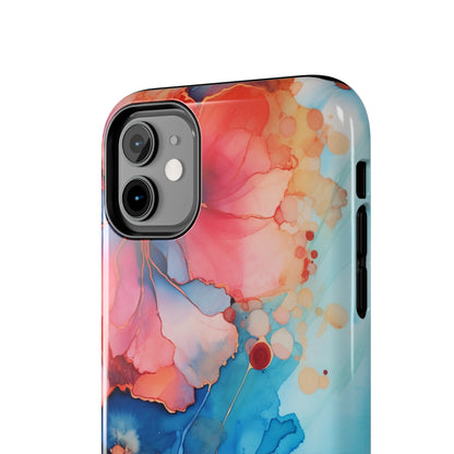 Marbled Floral Watercolor Phone Case | Embrace the Mesmerizing Multicolor Art