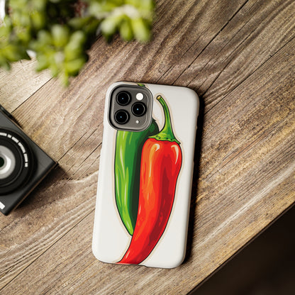 Green or Red Hot Chiles iPhone Case | New Mexico Fiery Flavors for Spice Lovers