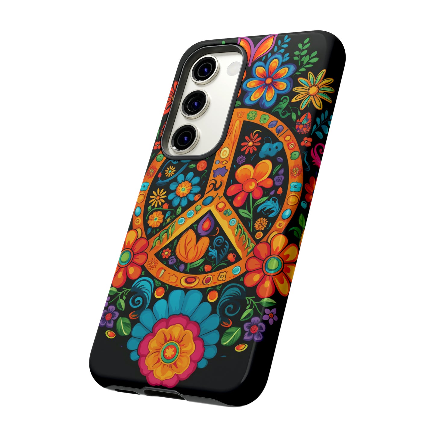 Peace Sign Embroidery Floral Hippie Style Phone Case