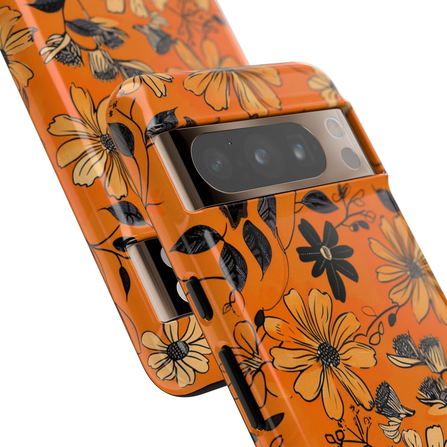 Orange Floral Phone Case Cute Summer Flower Aesthetic