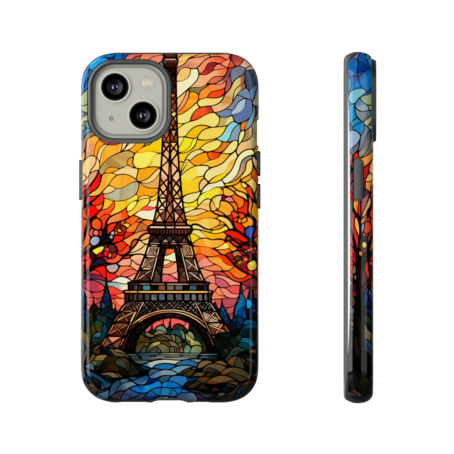 Parisian Elegance: Stained Glass Eiffel Tower | Artistic Flair iPhone Case for iPhone Models 11 through 14 Pro Max, Samsung Galaxy, and Google Pixel