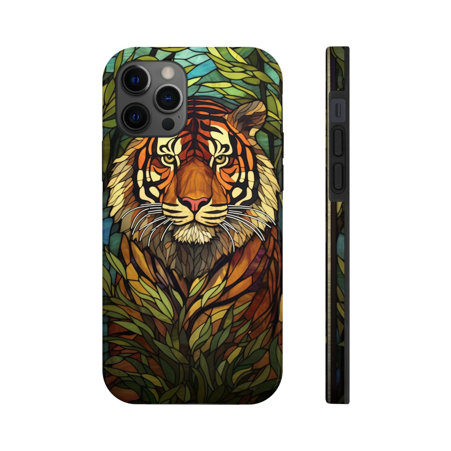 Tiger Stripes Stained Glass Jungle iPhone Tough Case | Unleash Your Wild Side with Exquisite Design and Reliable Protection