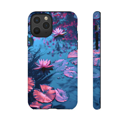 Magenta and Blue Color Zen Lily Pad Phone Case