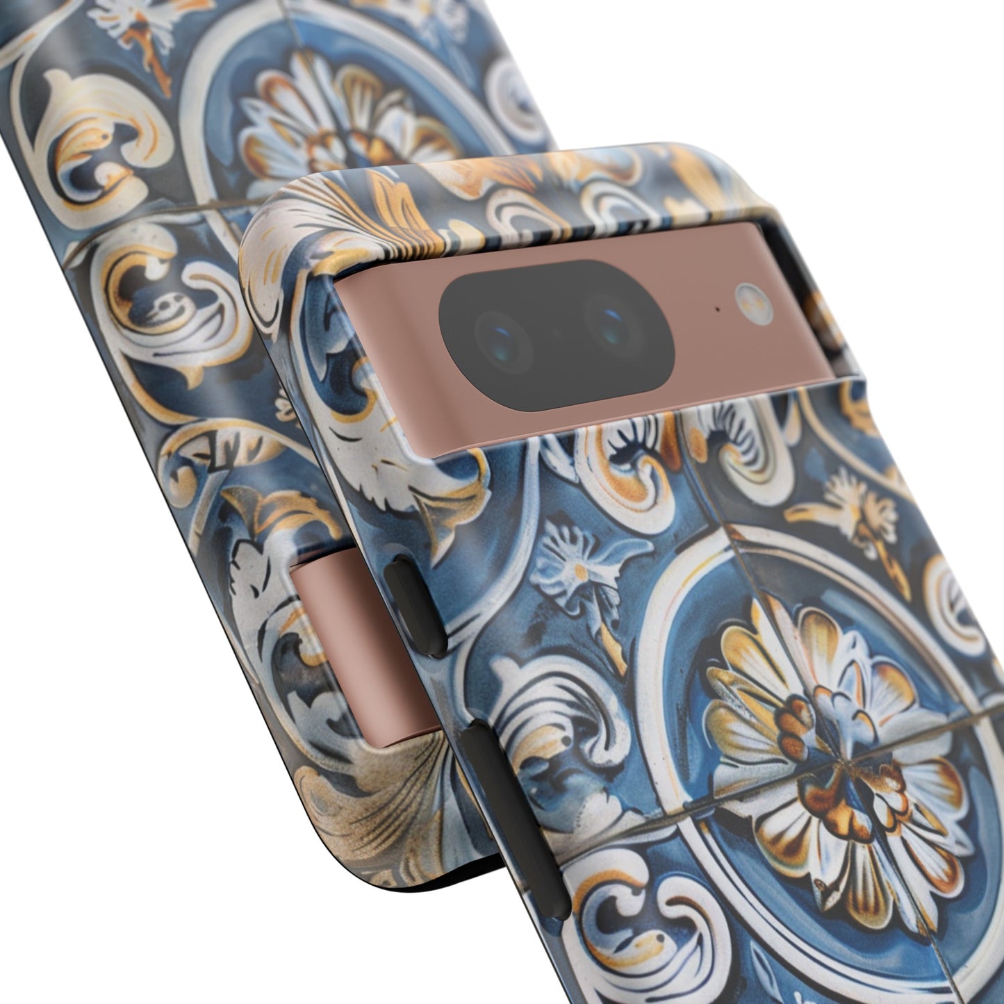 Azulejo Porcelain Blue & Creamy White Tile Mediterranean Design Phone Case