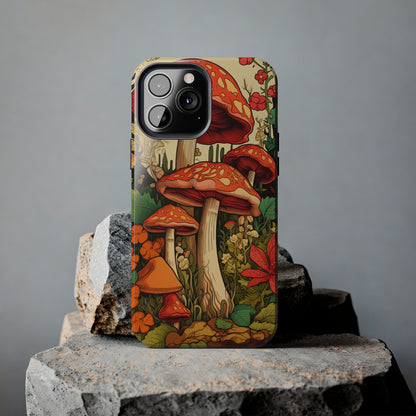 Psychedelic Retro Mushrooms: Dive Deep into Nostalgic Vibes | iPhone Case