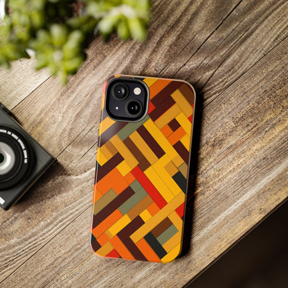 iPhone Tough Case: Intricate & Durable - The Weave Geometric Art Pattern