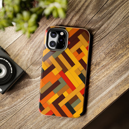 iPhone Tough Case: Intricate & Durable - The Weave Geometric Art Pattern