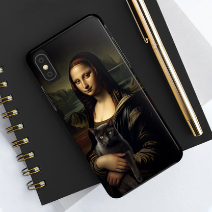 Mona Lisa with Cat iPhone Case | Art Phone Cases