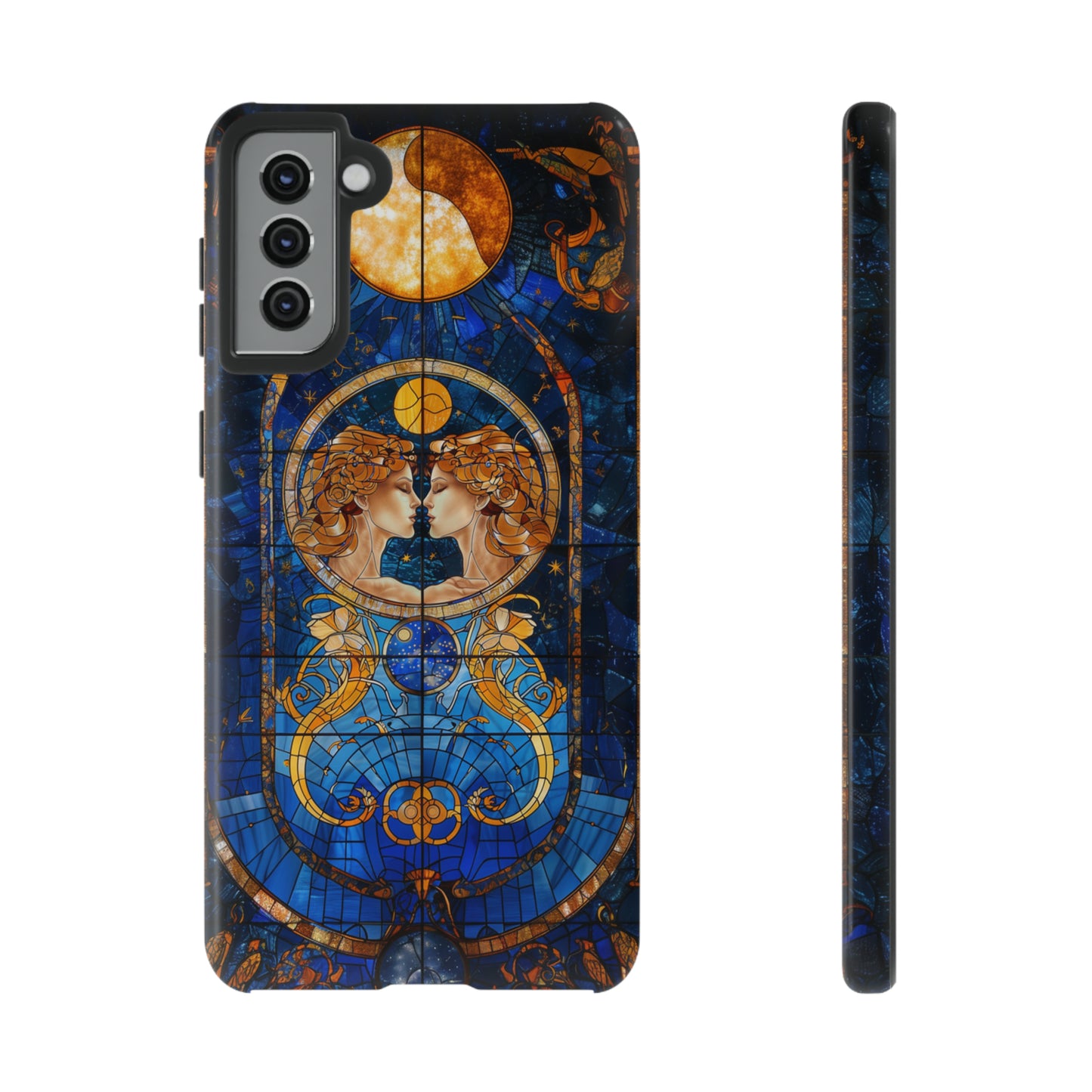 Gemini Astrology Stained Glass Phone Case