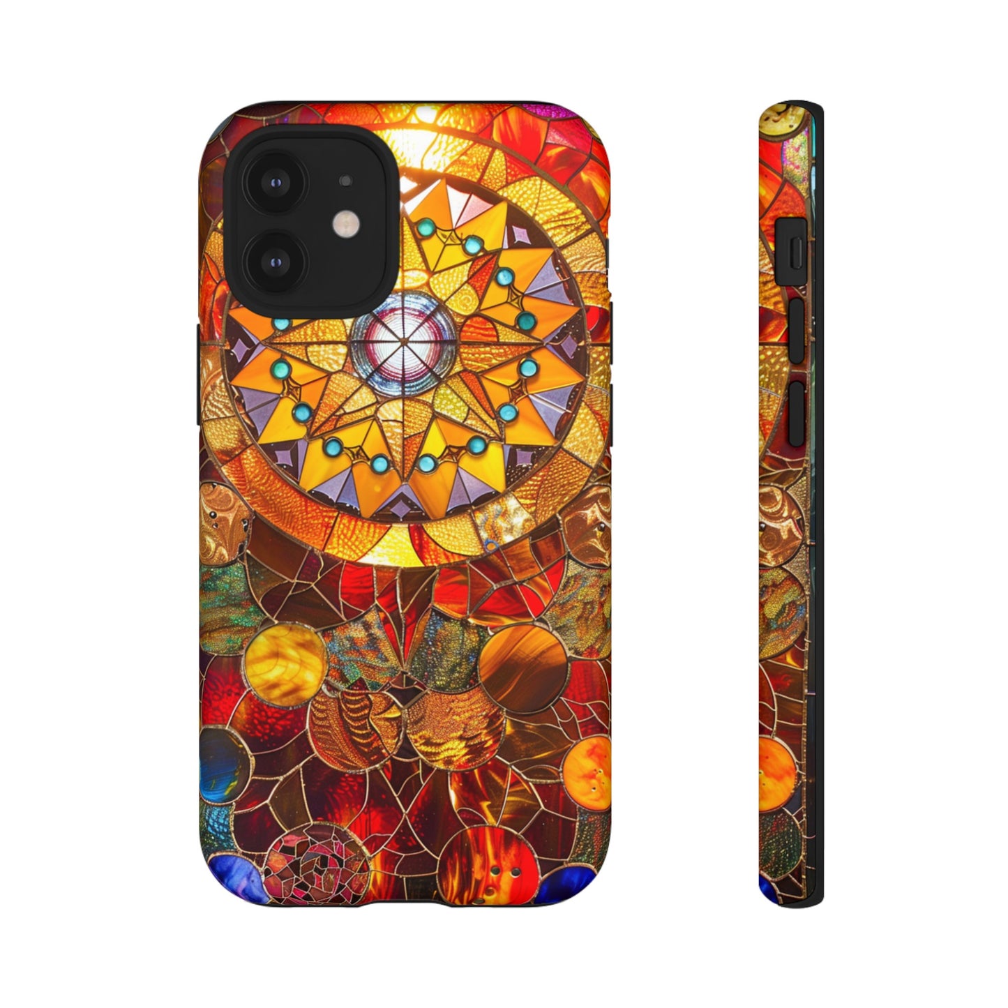 Cosmic Stained Glass Mandala Phone Case