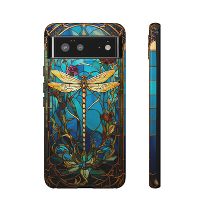 Vintage Art Nouveau Stained Glass Dragonfly Phone Case