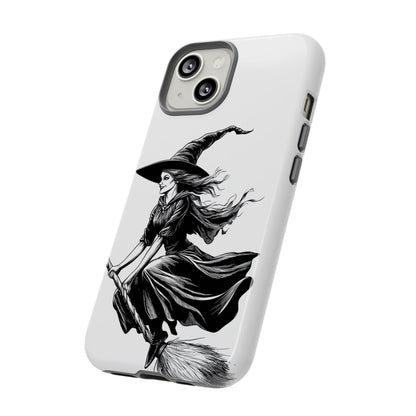 Vintage Halloween Witch on a Broom Spooky Phone Cover