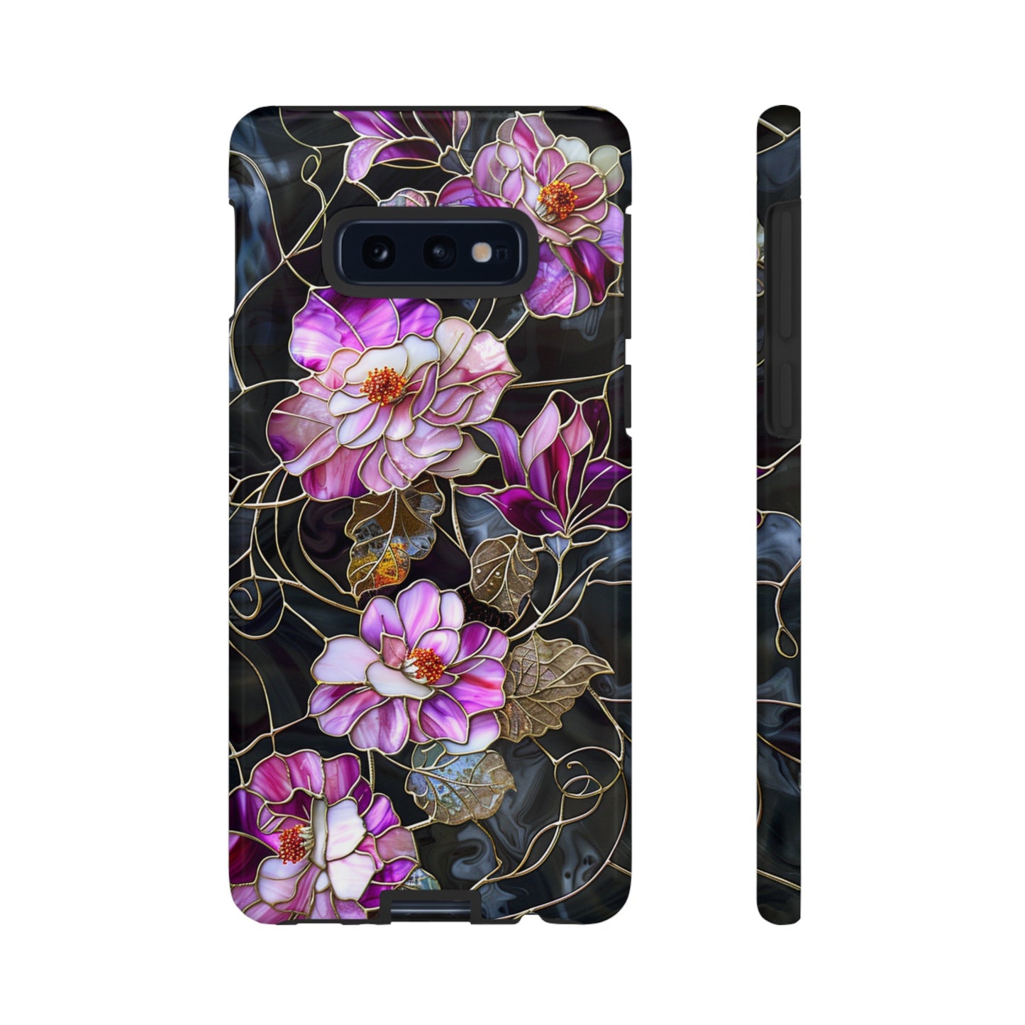 Magenta Color Floral Stained Glass Phone Case