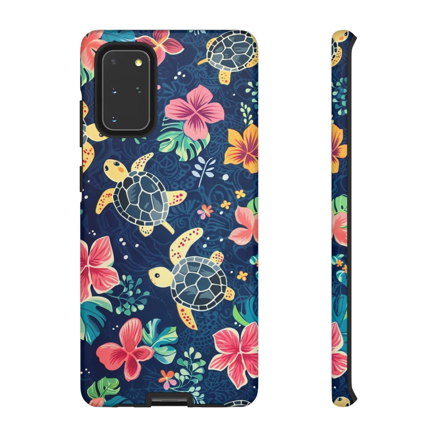 Undersea Floral Blue Sea Turtle Phone Case