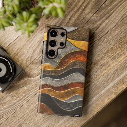 Abstract Gold and Silver Mountain Design Phone Case