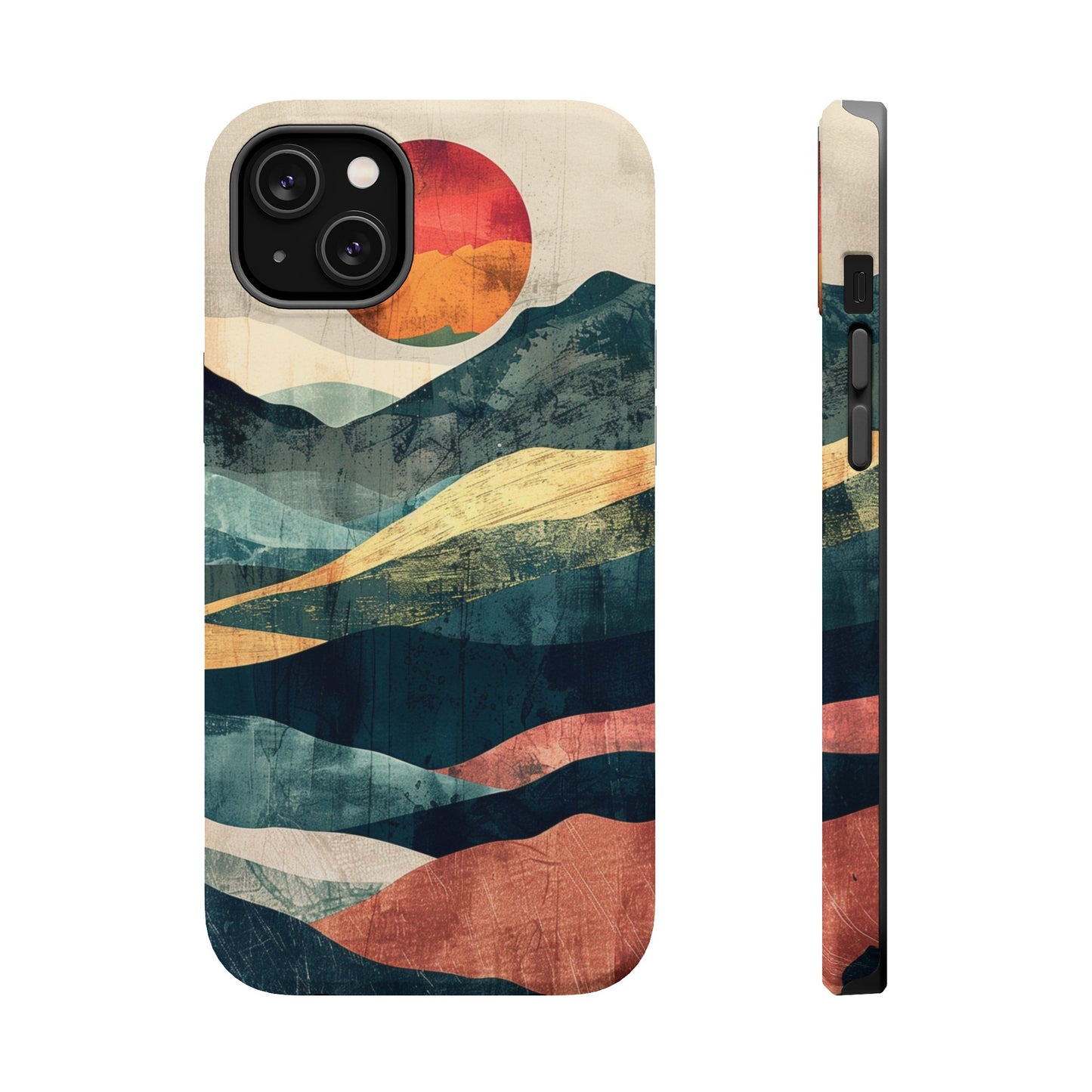 Retro iPhone Case Mountain Sunset MagSafe Phone Case