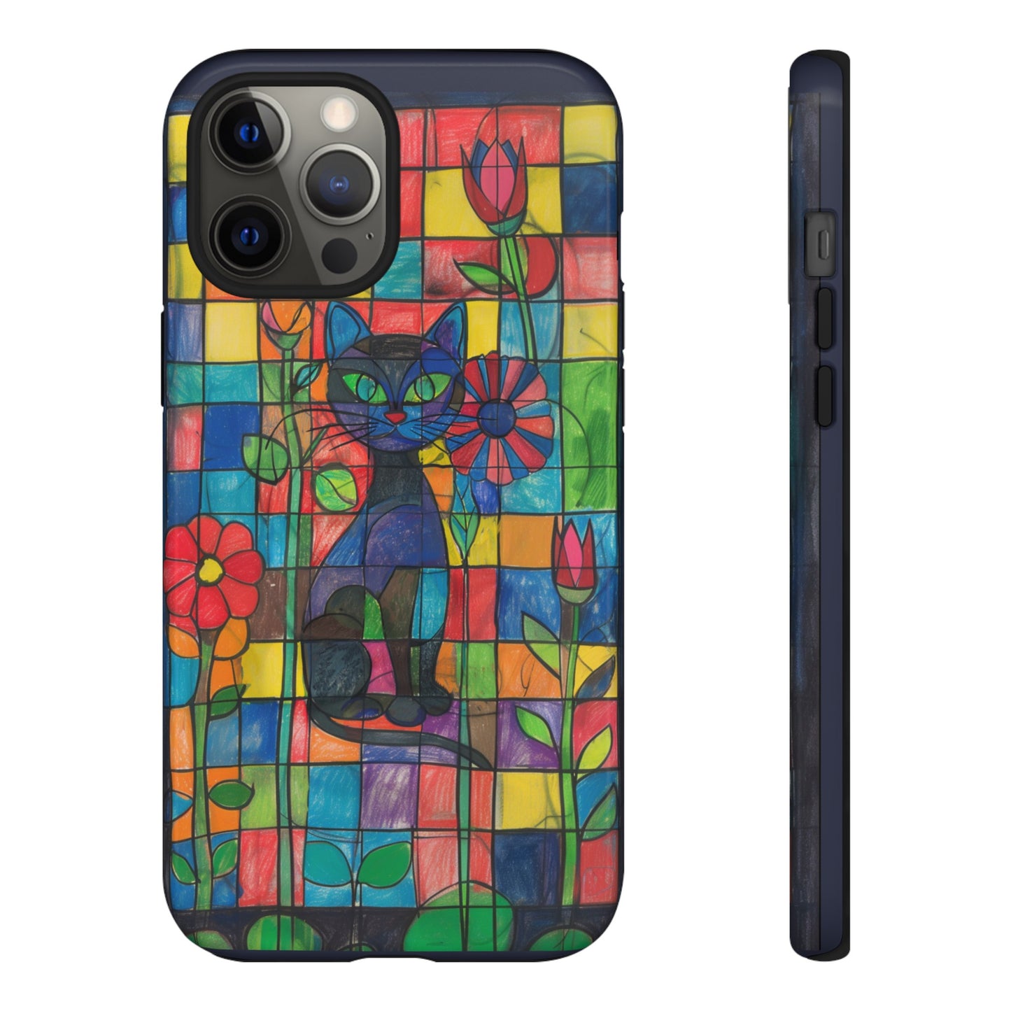 Cat in the Stained Glass Garden Phone Case