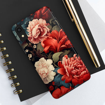 Vintage Floral Aesthetic Phone Tough Case Antique Print for iPhone 14 11 Pro 12 13 XR XS X 7+ 8 Boho Nature Flowers Cottage Core