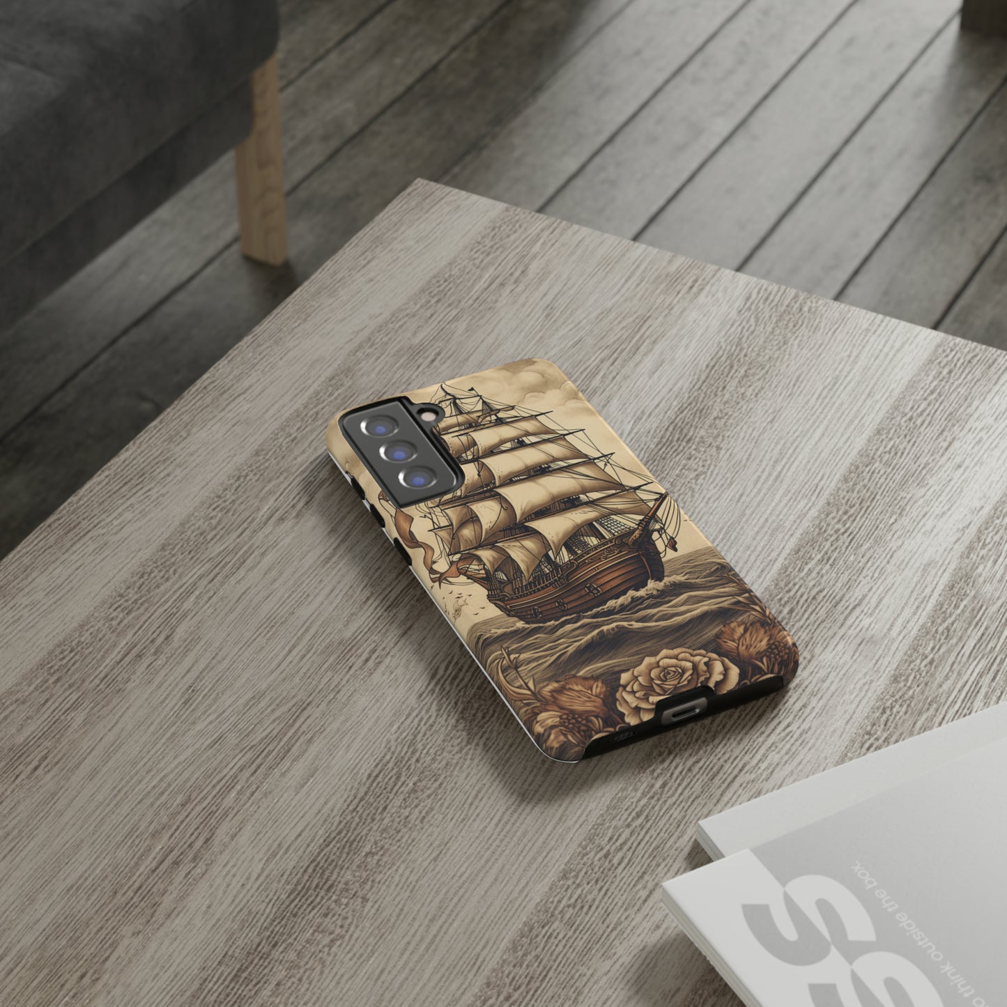 Vintage Tattoo Style Pirate Ship Phone Case