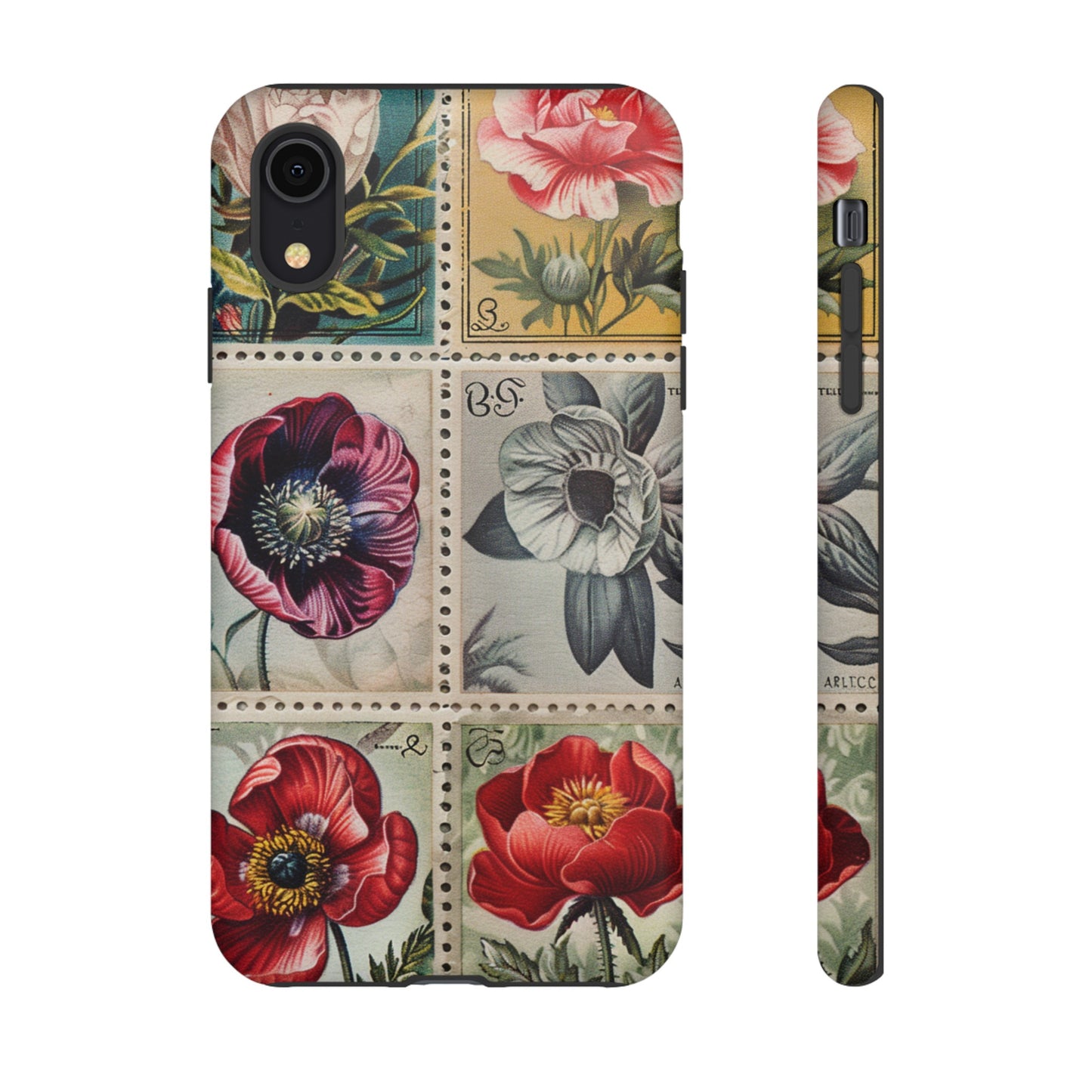 Artistic vintage stamps case for iPhone 14 Pro Max