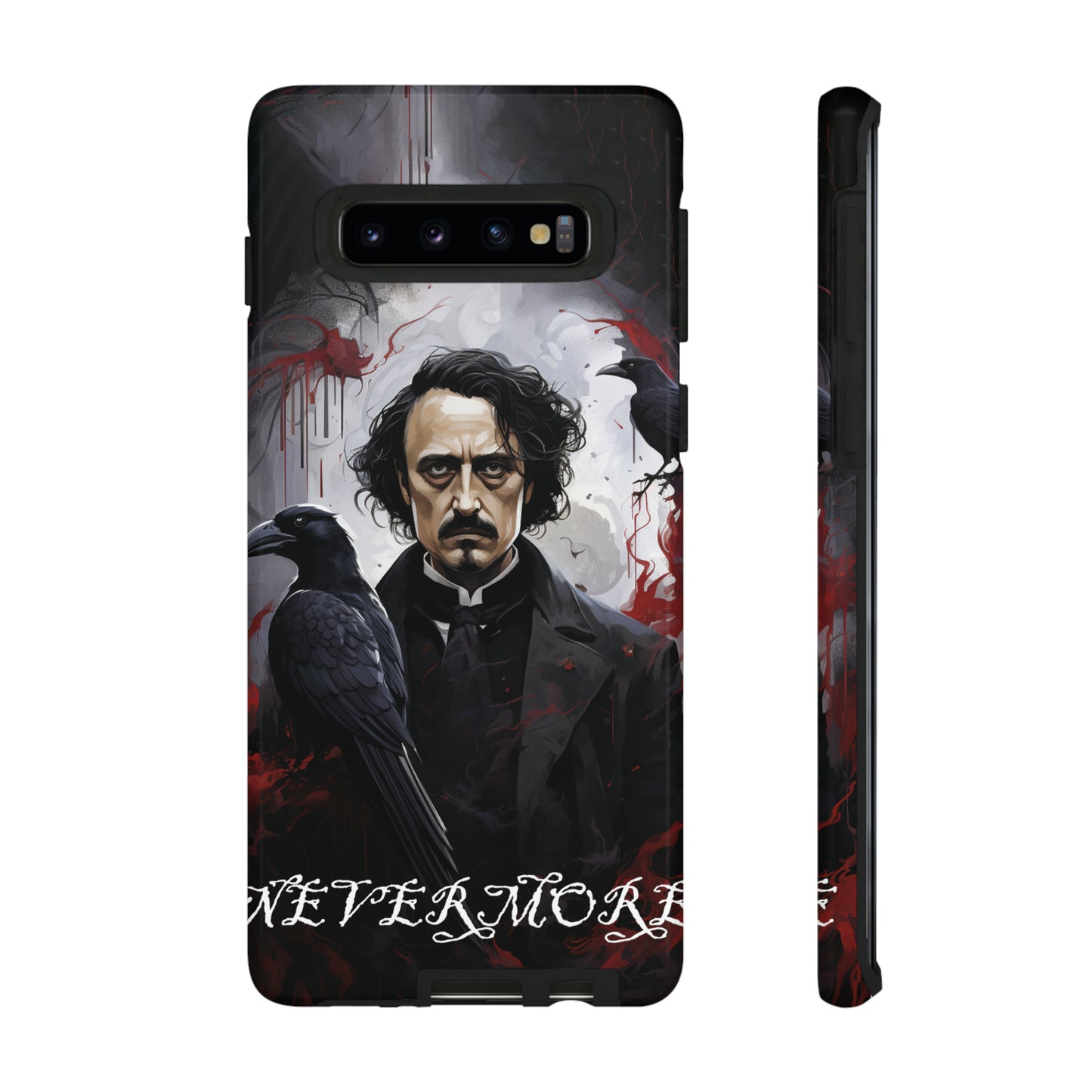 Nevermore Edgar Allen Poe, gothic Raven, Retro Samsung Galaxy Phone iPhone 15, 14 Plus 13 12 7 8 Se Horror Dark Academia Style goth Vibe