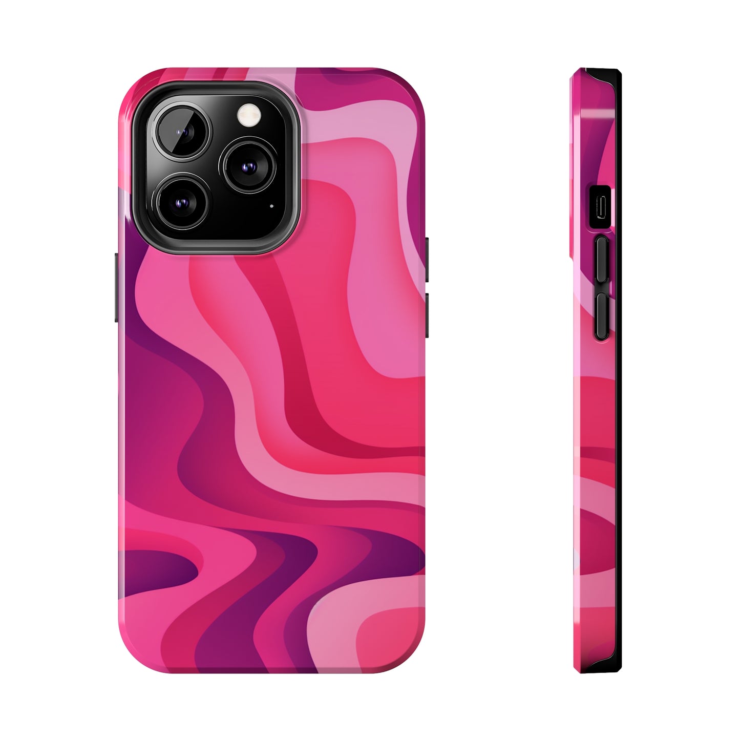 The Pink Wave iPhone Case Splash of Vibrance | Modern Art Meets Protection iPhone Tough Case