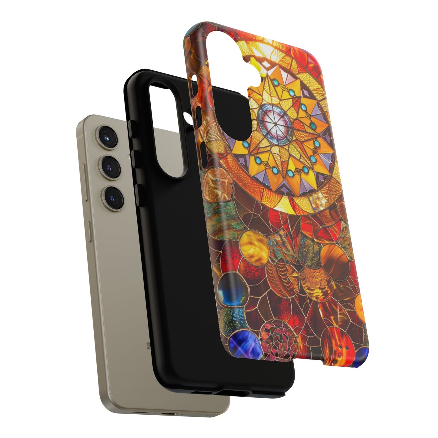 Cosmic Stained Glass Mandala Phone Case