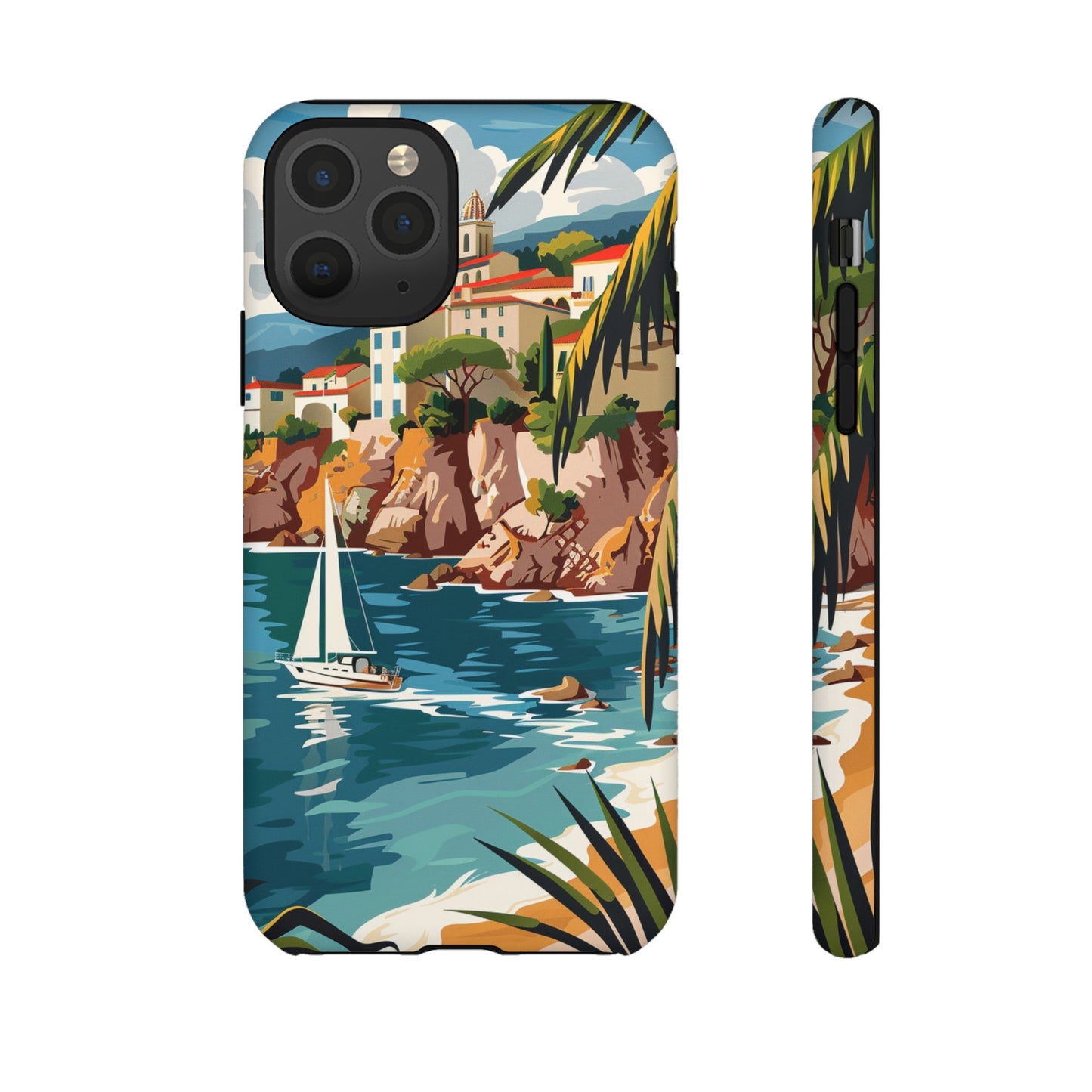 Midcentury French Riviera Sailboat Painting Phone Case