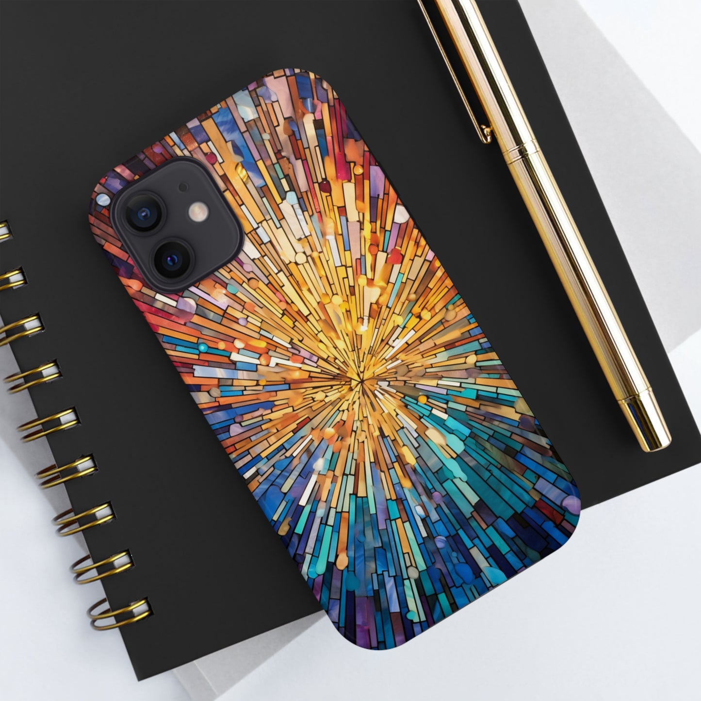 Stained Glass Sunburst Magic Tough iPhone Case | Embrace Vibrant Style and Reliable Protection