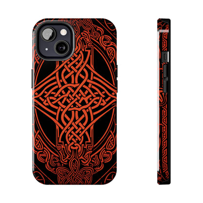 Eternal Weave iPhone Case, Red Celtic Tribal Knots | Timeless Symbolism iPhone Case for Models 11 through 14 Pro Max