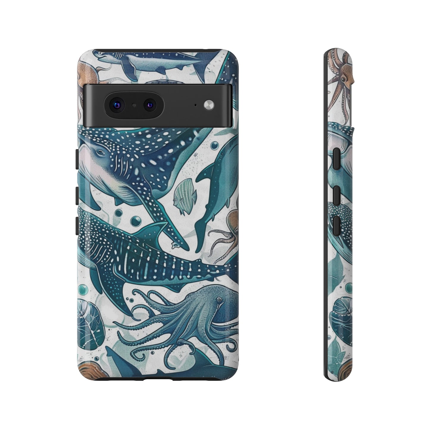 Undersea World Shark, Turtle, Manta Ray Phone Case