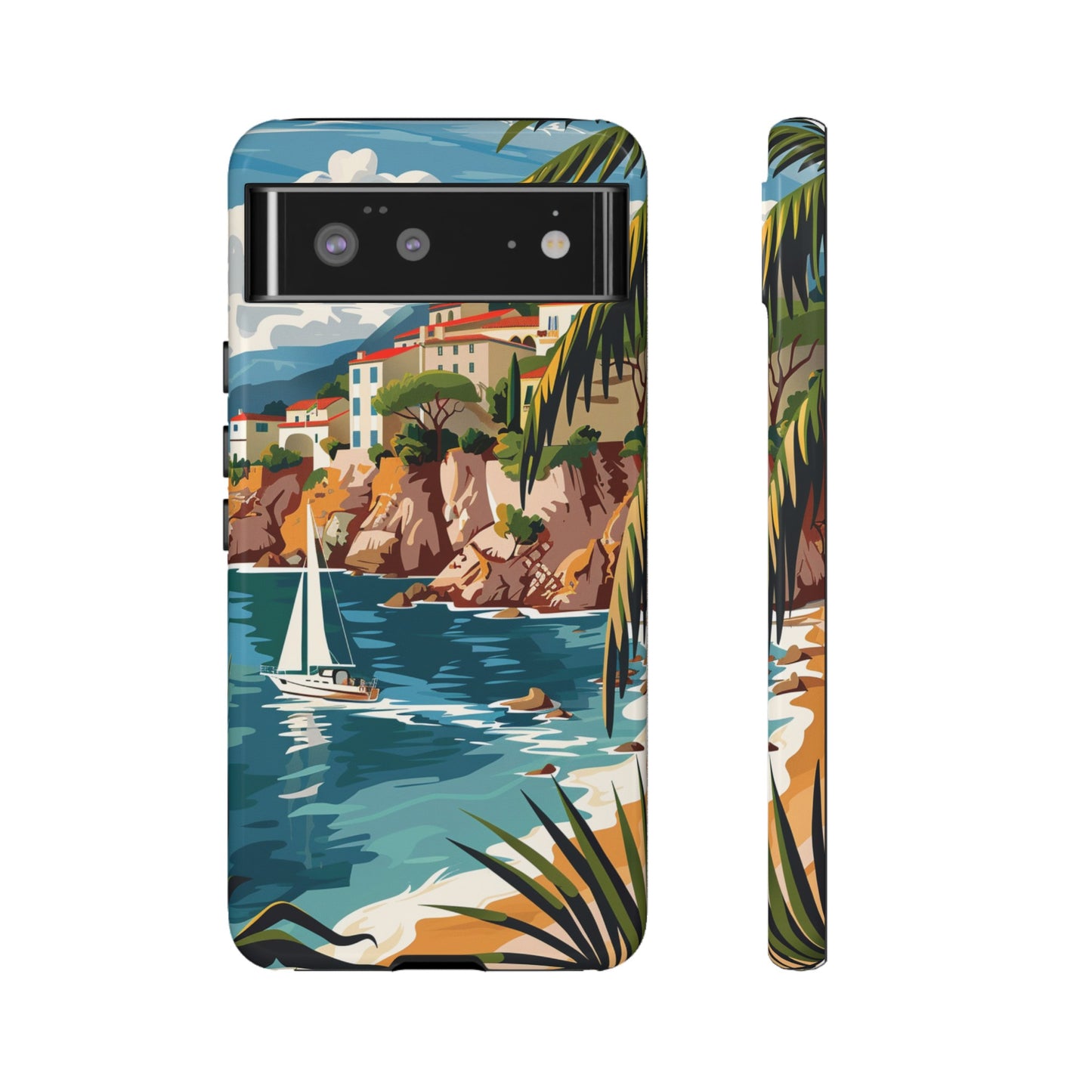 Midcentury French Riviera Sailboat Painting Phone Case